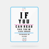 目のテストおもしろいチャートおむつを変更する アクリルサイン (正面)