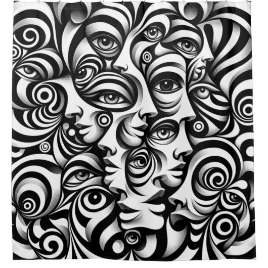 目のデザイン シャワーカーテン (正面)