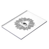 目のピラミッドの記号の落書き ノートブック (左側)