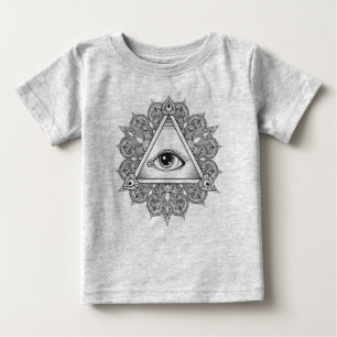 目のピラミッドの記号の落書き ベビーTシャツ