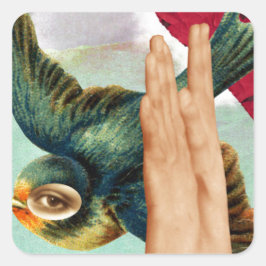 目のホルダー、抽象芸術デジタルコラージュ スクエアシール
