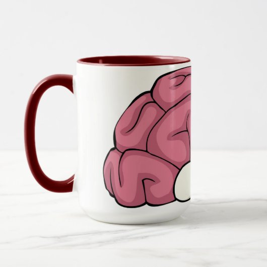 目のマグが付いている頭脳 マグカップ (左)