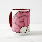 目のマグが付いている頭脳 マグカップ (正面左)