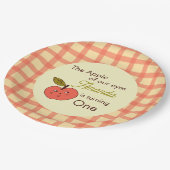 目のリンゴかわいい赤りんご ペーパープレート (アングル)