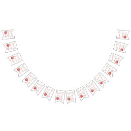 目のリンゴ子供の誕生日パーティー バンティングフラッグ