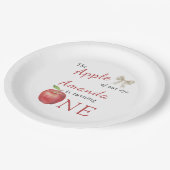 目のリンゴ子供の誕生日パーティー ペーパープレート (アングル)