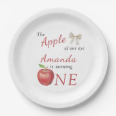 目のリンゴ子供の誕生日パーティー ペーパープレート (正面)