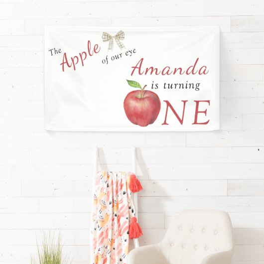 目のリンゴ子供の誕生日パーティー 横断幕 (インサイチュ)