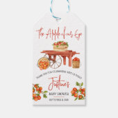 目のリンゴ!アップルベビーシャワーのお願い ギフトタグ (正面)