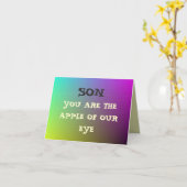 「目のリンゴ」卒業カード カード (黄色い花)