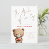 目のリンゴTeddy Bear Baby Shower 招待状 (スタンド正面)
