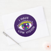 目の不自由な眼球で視力が低い ラウンドシール (封筒)