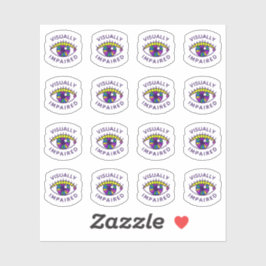 目の不自由な眼球名タグバッジアイコン シール