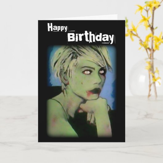 「目の中で見る」誕生日 カード (黄色い花)