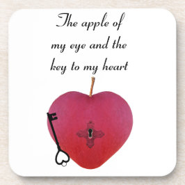 目の中のリンゴとハートへの鍵 コースター