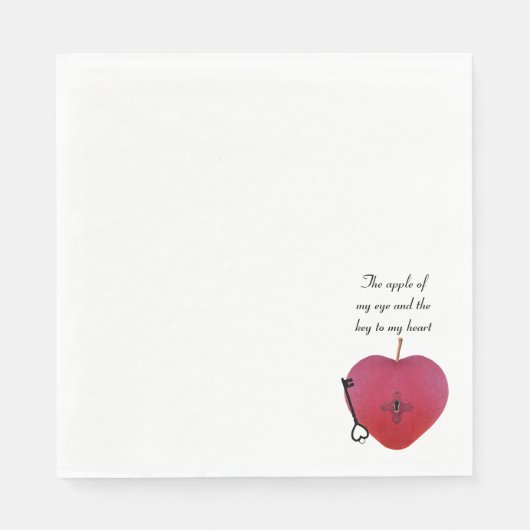 目の中のリンゴとハートへの鍵 スタンダードランチョンナプキン (正面)