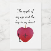 目の中のリンゴとハートへの鍵 フードラベル (シングルラベル)