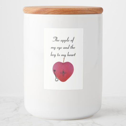 目の中のリンゴとハートへの鍵 フードラベル (正面)