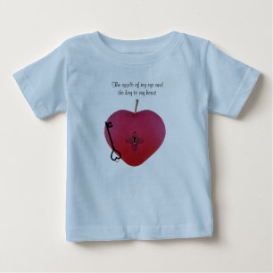 目の中のリンゴとハートへの鍵 ベビーTシャツ