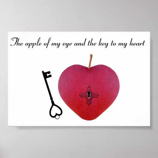 目の中のリンゴとハートへの鍵 ポスター (正面)