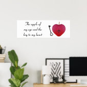 目の中のリンゴとハートへの鍵 ポスター (ホームオフィス)