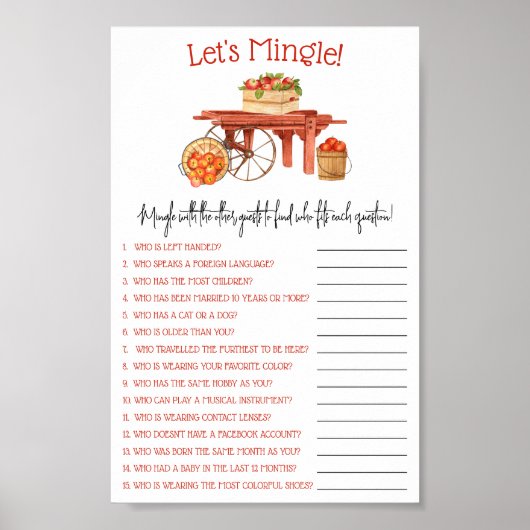 目の中のリンゴはシャワーゲームを混ぜよう ポスター (正面)