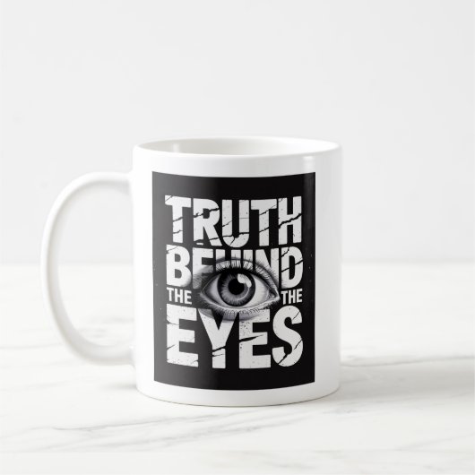 目の中の真実 👁️ - グランジテイフォグラフィ コーヒーマグカップ (左)