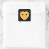 目の丸いシール付き可愛いハート スクエアシール (バッグ)