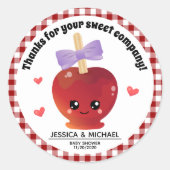 目の丸いステッカーのクラシックりんご ラウンドシール (正面)