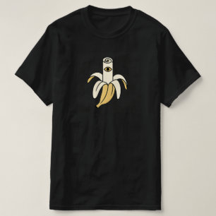 目の付いたシュールレアル・バナナ – ミニマルユニセックスリストTシャツ Tシャツ