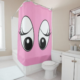 目の付いたピンクのシャワよくはしゃぐーカーテン – あなたの色 シャワーカーテン