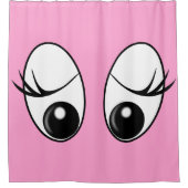 目の付いたピンクのシャワよくはしゃぐーカーテン – あなたの色 シャワーカーテン (正面)