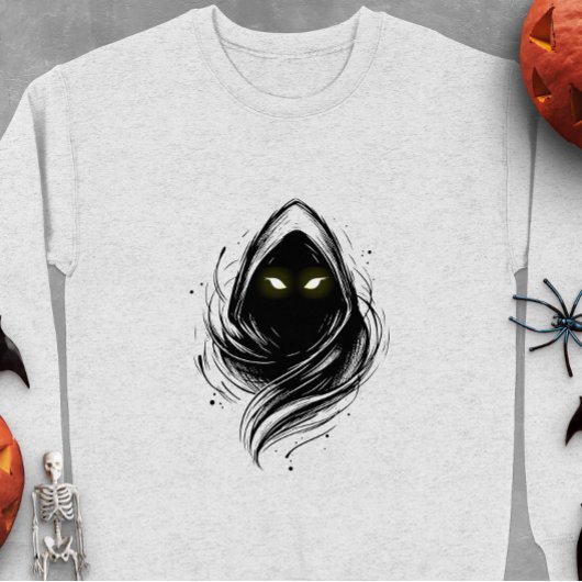 目の付いたフード付き白熱［赤熱］光を放つ姿 Tシャツ