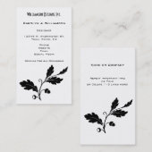 目の伝染性のカシの葉のデザインの白黒のカスタム 名刺 (正面/裏面)