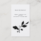 目の伝染性のカシの葉のデザインの白黒のカスタム 名刺 (裏面)