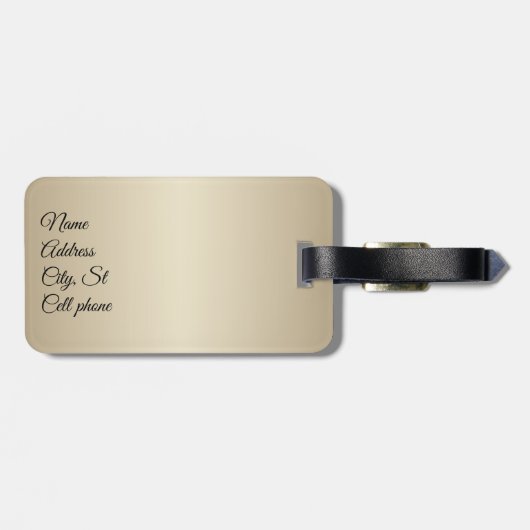 目の光と眉 – 赤と金ゴールド ラゲッジタグ (裏面横)