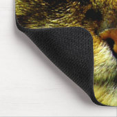 目の写真のカスタムの文字に催眠術をかけている猫ペット マウスパッド (コーナー)