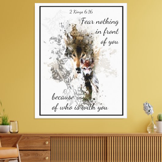 目の前に何も恐れない感動的引用文 キャンバスプリント (インサイチュ (リビング))