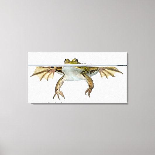 目の前に現れる食用カエルのショット キャンバスプリント (正面)