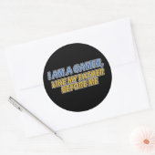 目の前の親父と同じく賭け事だ ラウンドシール (封筒)