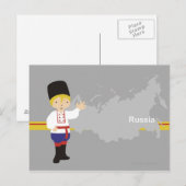 目の前伝統的にロシアの着た少年 ポストカード (正面/裏面)