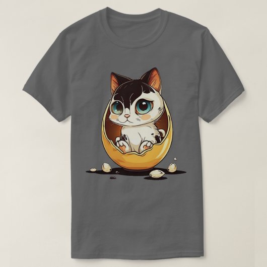 目の大きいかわいい猫 Tシャツ (デザイン正面)
