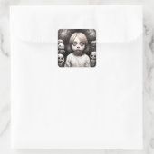 目の大きいフリーキーの子ハロウィーン スクエアシール (バッグ)