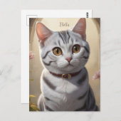 目の大きい可愛いアメリカンショートヘア ポストカード (正面/裏面)