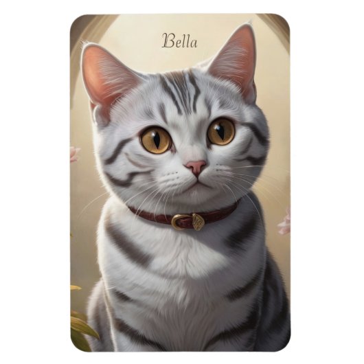 目の大きい可愛いアメリカンショートヘア マグネット (縦)