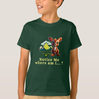 目の大きい可愛い全ての赤いベビーカンガルー Tシャツ