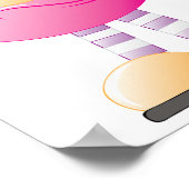 目の大きい可愛らしいピンクのエイリアン ポスター (角)