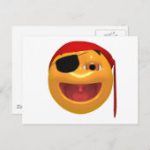 目の当てをはいた黄色い幸せな海賊 ポストカード (正面/裏面)