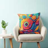 目の形の葉がクローズアップ クッション (椅子)