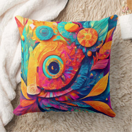 目の形の葉がクローズアップ クッション